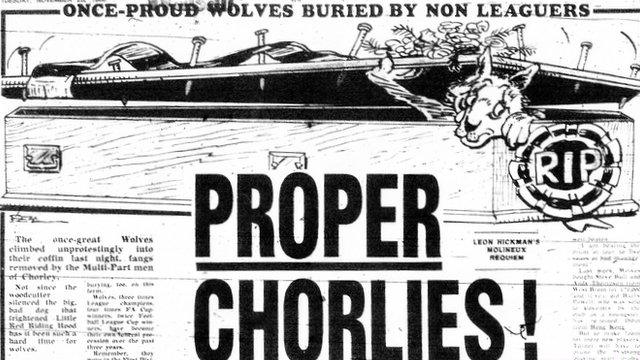 The Birmingham Evening Mail reacted to Wolves' shock FA Cup defeat to non-league Chorley by producing a cartoon of a wolf in a coffin