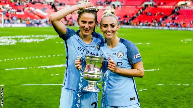 Abbie McManus and Toni Duggan