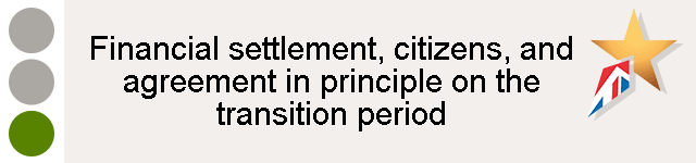 Financial settlement, citizens, and agreement in principle on the transition period - green light