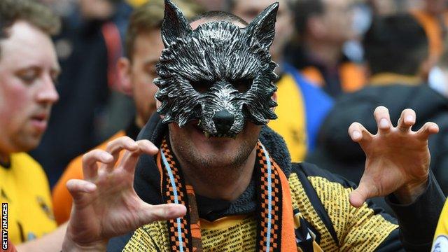 Wolves fan wearing a mask