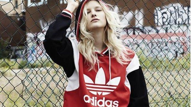 Woman in Adidas top