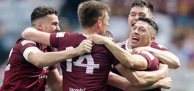 Westmeath celebrate at the final whistle