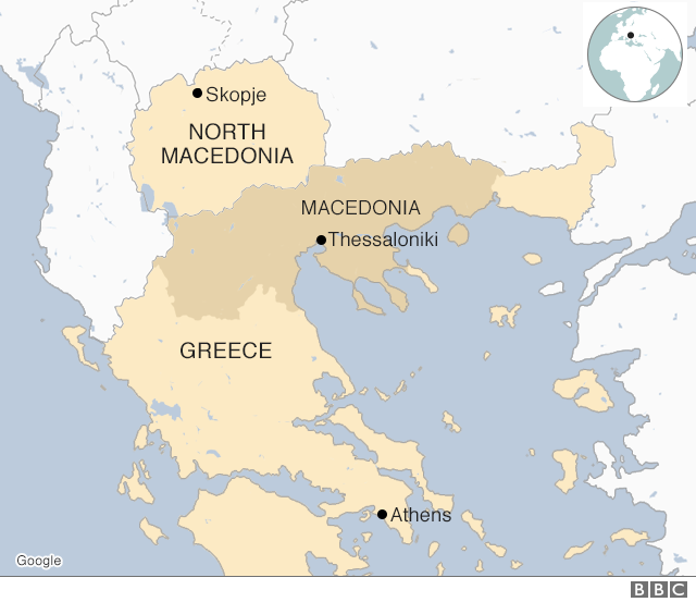 North Macedonia map