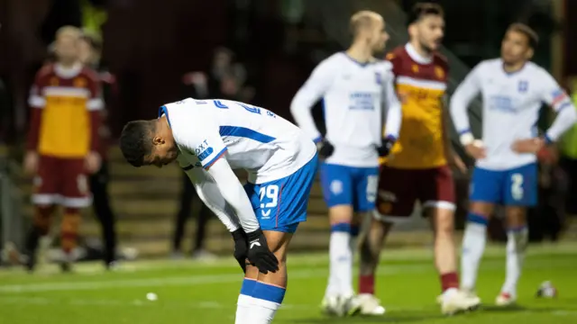 Rangers Hamza Igamane at Full Time during a William Hill Premiership match between Motherwell and Rangers at Fir Park