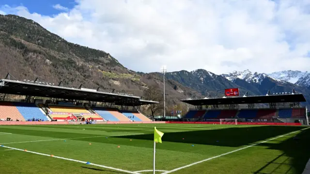 A general view of the Rheinpark Stadium