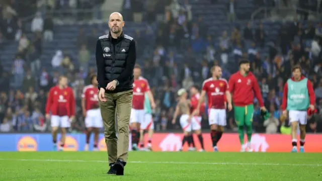 Erik ten Hag following Manchester United's 3-3 draw with Porto in the Europa League 