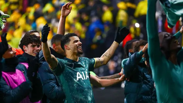 Dominic Solanke celebrates