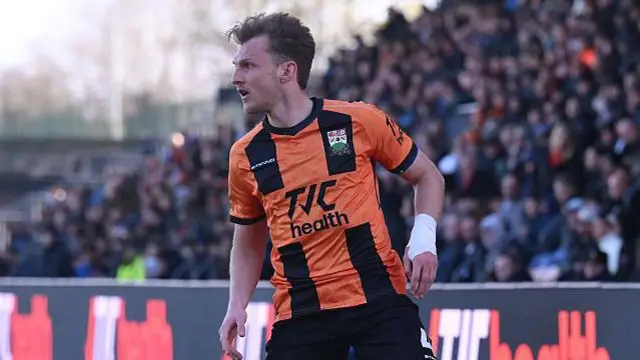 Danny Collinge of Barnet controls the ball during the Sky Bet League 2 match between Barnet and Cambridge United at Underhill Stadium, London, on March 28, 2026. 