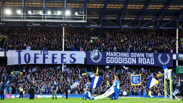 Everton fans in Goodison Park