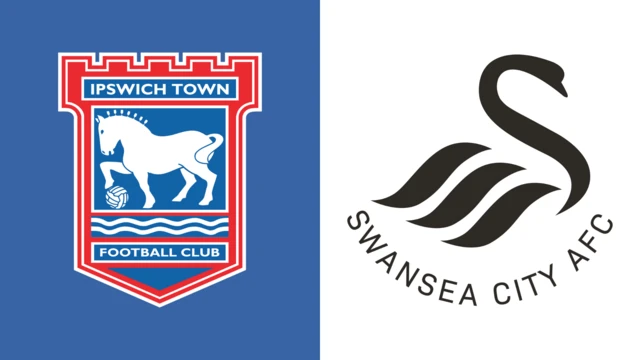 Ipswich Town and Swansea City club badges side by side