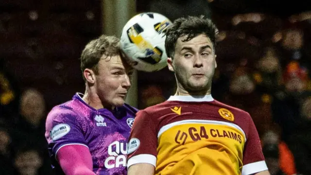  Dundee United's Sam Dalby and Motherwell's Shane Blaney