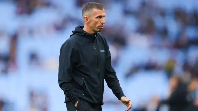 Gary O'Neil, manager of Wolverhampton Wanderers, looks on during the Premier League match between Aston Villa FC and Wolverhampton Wanderers FC at Villa Park