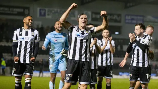 Alex Gogic leads St Mirren celebrations