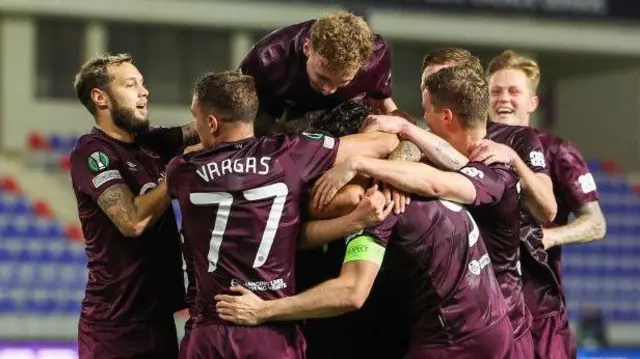 Hearts celebrate