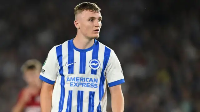 Mark O'Mahony of Brighton looks on during the Carabao Cup Second Round match between Brighton & Hove Albion and Crawley Town at Amex Stadium