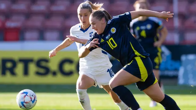 Kirsty Hanson scored Scotland's winner at Firhill