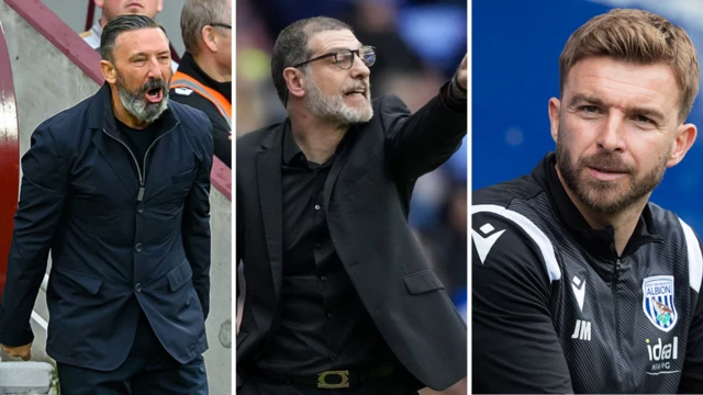 (from left to right) Derek McInnes, Slaven Bilic and James Morrison