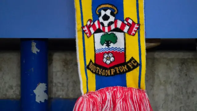 Southampton badge on a scarf