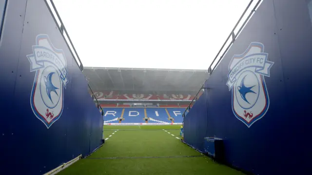View of Cardiff City Stadium taking from the players' tunnel