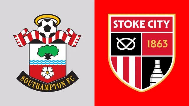 The Southampton and Stoke City club crests side by side