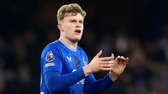 Branthwaite in action for Everton