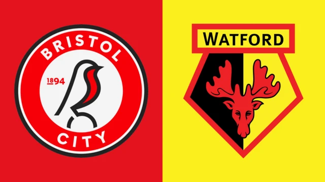 The Bristol City and Watford club badges side by side