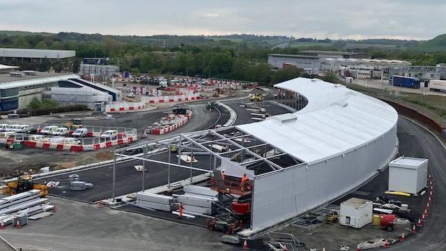 The construction site at Folkestone for Eurotunnel's Entry Exit System processing area