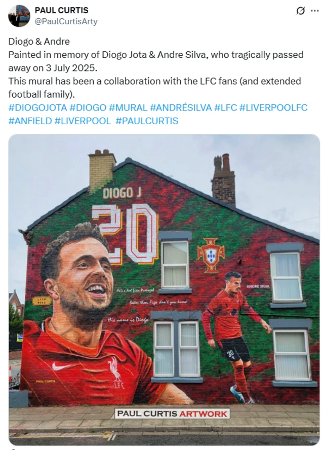 Diogo Jota and Andre Silva mural