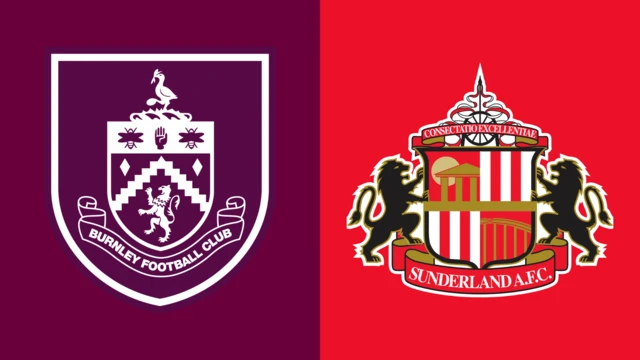 Side-by-side of Burnley and Sunderland club badges