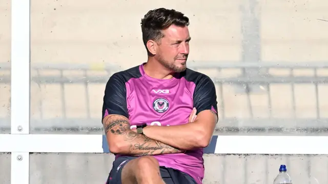 Newport interim boss Chris Todd in the dugout 