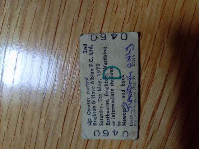An old ticket for Brighton v Newcastle in 1979