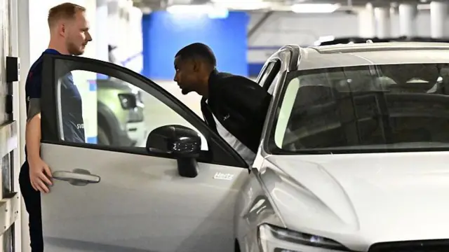 Alexander Isak pictured arriving at a hotel after signing for Liverpool
