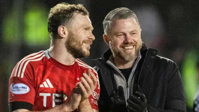 Aberdeen's Nicky Devlin and Jimmy Thelin