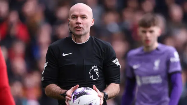 Referee Paul Tierney during the Premier League match between Nottingham Forest and Liverpool FC