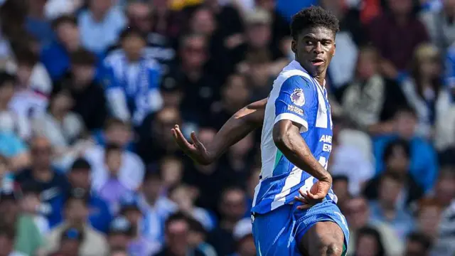 Carlos Baleba in action for Brighton