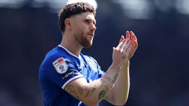 Wes Burns playing for Ipswich Town in the Championship. 