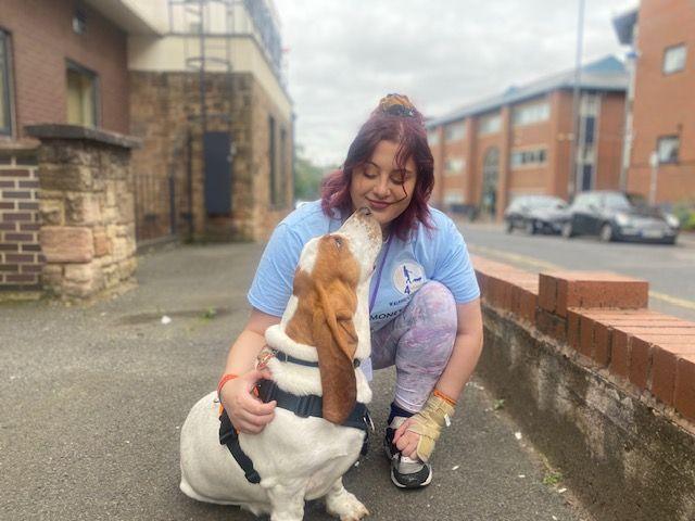 Woman with her therapy dog