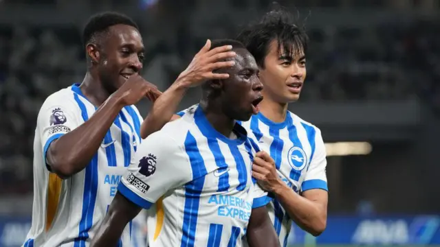 Brighton players celebrate 