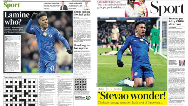 The Times and The Telegraph back pages