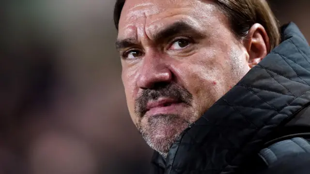 Daniel Farke looks on