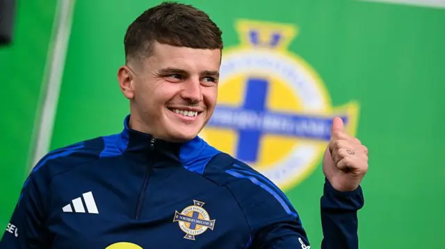 Ronan Hale of Northern Ireland before the International Friendly between Northern Ireland and Iceland at Clearer Twist National Football Stadium at Windsor Park in Belfast.