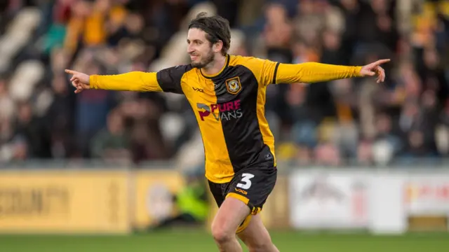 Newport County's Anthony Glennon celebrates
