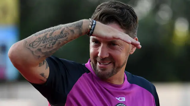 Newport caretaker boss Chris Todd looks on in training