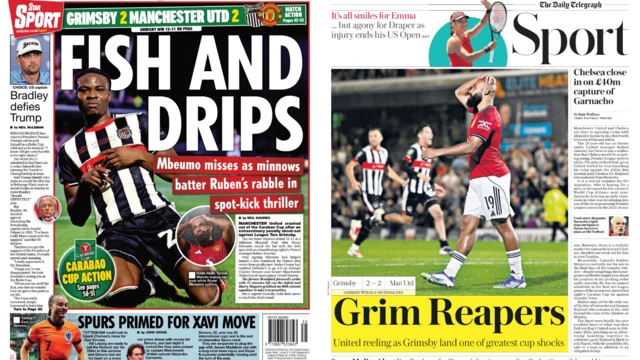 Daily Star and Guardian back page