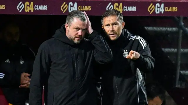 Aberdeen manager Jimmy Thelin and coach Christer Persson 