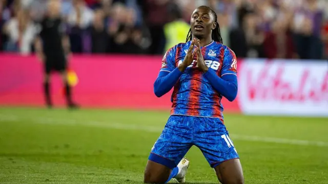 Crystal Palace's Eberechi Eze celebrates scoring 