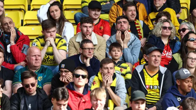 Watford fans look dejected