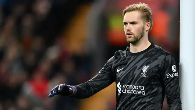 Caoimhin Kelleher of Liverpool during the Carabao Cup Third Round match between Liverpool and West Ham United at Anfield