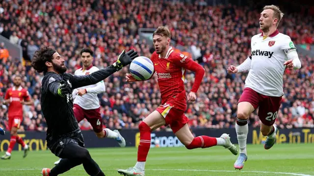 Alisson denies Jarrod Bowen
