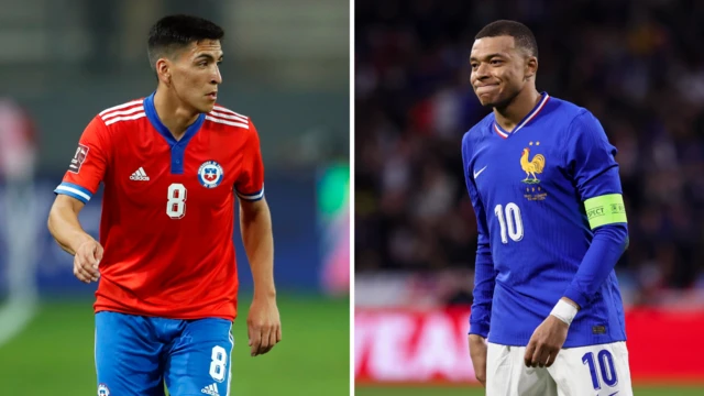 Marcelino Nunez (left), Kylian Mbappe (right)